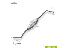 Удлиненная средняя гладилка с обратноконусовидным штопфером 1324F Black